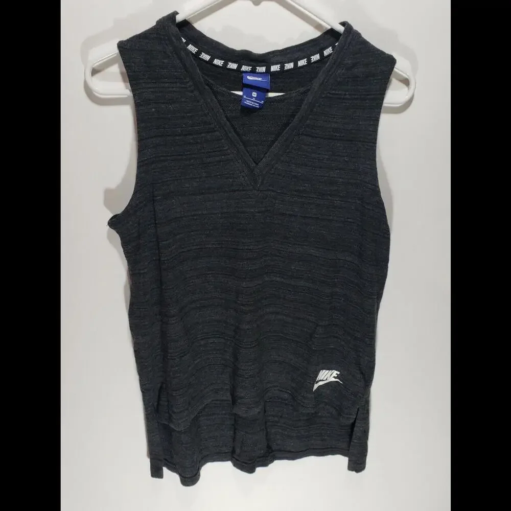 Womens Vintage‎ Nike Gray Sleeveless Tank Rayon Shirt Size Medium M